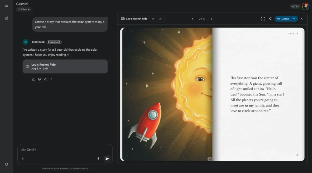 Gemini Storybook Tanıtıldı: Tek Komutla Resimli ve Sesli Masal Kitabı Oluşturun